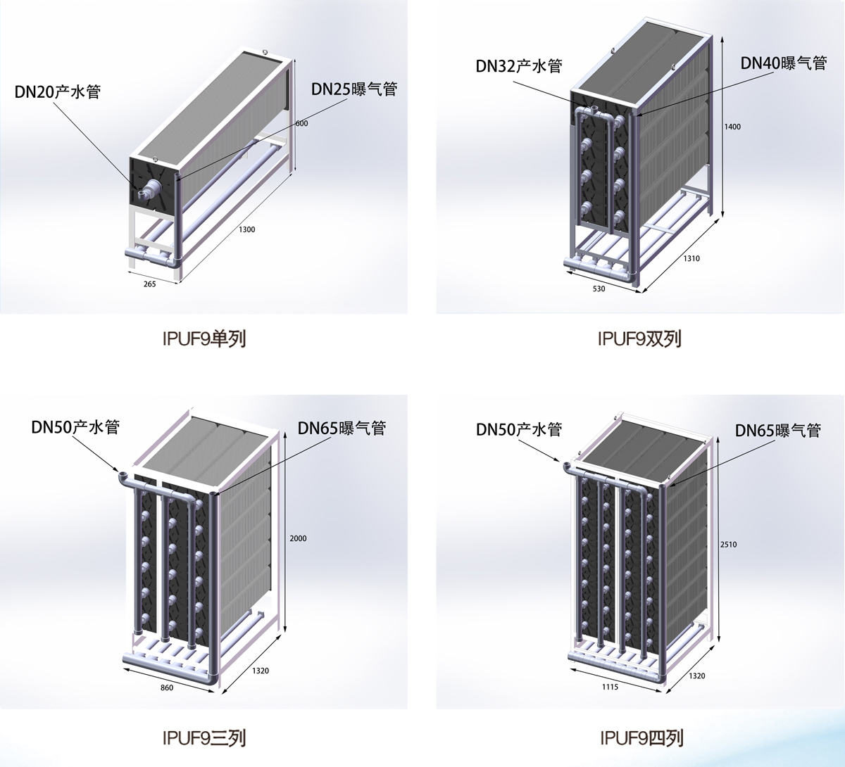 IPUF9系列部分膜堆排列图纸